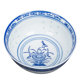 碗米饭碗老式青花玲珑面碗青花瓷釉下彩中式怀旧景德镇陶瓷餐具