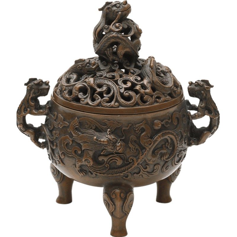 狻猊香炉纯铜盘香炉仿古家用檀香炉大号特大号香薰炉沉香熏香炉_虎窝淘