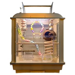 宠物鸟笼鹦鹉笼生态透明亚克力牡丹玄凤虎皮专用大号别墅家用笼子