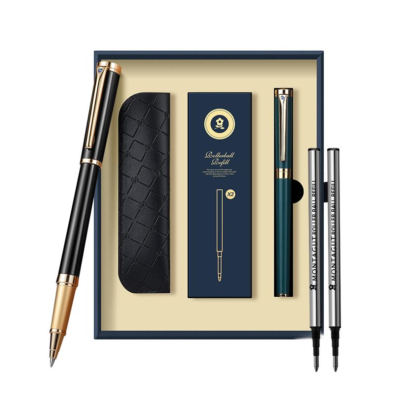 梦特娇签字笔商务高档女士礼盒装中性笔商务金属重手感定制笔礼盒送礼男士高端笔袋刻字宝珠笔
