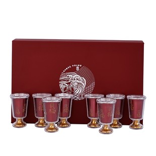 纯银酒杯套装999纯银酒盅家用白酒杯小盏一二两百福银制纯银酒具