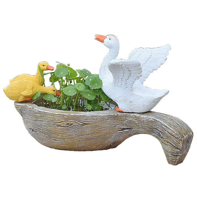 仿真树脂鸭子水培花盆