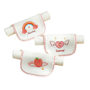 儿童纯棉吸汗巾幼儿园绣名字宝宝全棉a类纱布隔汗巾垫背止汉大号