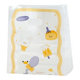 可爱鸭卡通甜品打包袋网红烘焙塑料袋加厚外卖包装袋可定制礼品袋