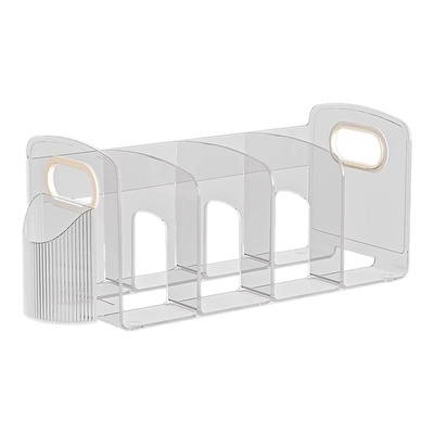 桌面书立架收纳盒透明书立置物架