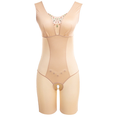 美人计|收腹提臀 塑身美体衣V领束身衣塑形衣开裆款|merrige官方