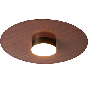 Home超薄木纹过道吸顶灯中古风极简玄关走廊衣帽间胡桃色卧室灯具