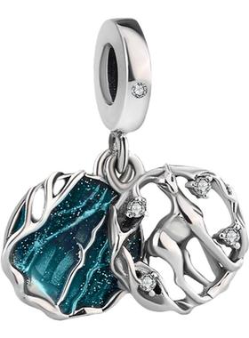 S925纯银守护神吊坠diy串珠潘家