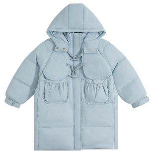 儿童女童冬装加厚羽绒服外套2025新款中大童女孩冬季中长款初中生