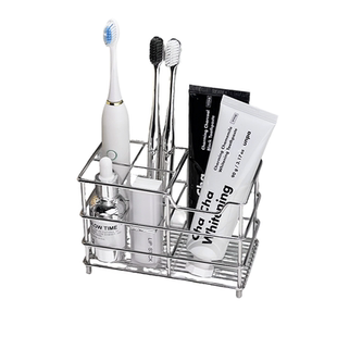 不锈钢牙刷架牙膏电动牙刷置物架收纳放牙刷牙具卫生间台面浴室