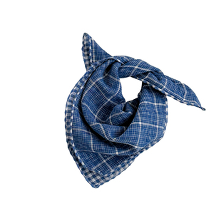 ins韩国宝宝围巾格子小方巾春秋季薄款男童英伦头巾女童三角巾潮