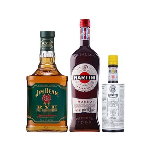 曼哈顿！金宾黑麦波本威士忌+马天尼红味美思+安高天娜苦精酒调酒