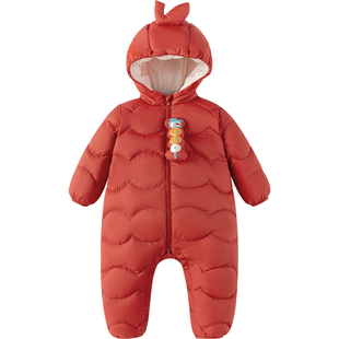 巴拉巴拉宝宝羽绒服连体衣婴儿外出服秋冬款儿童爬服哈衣男童女童