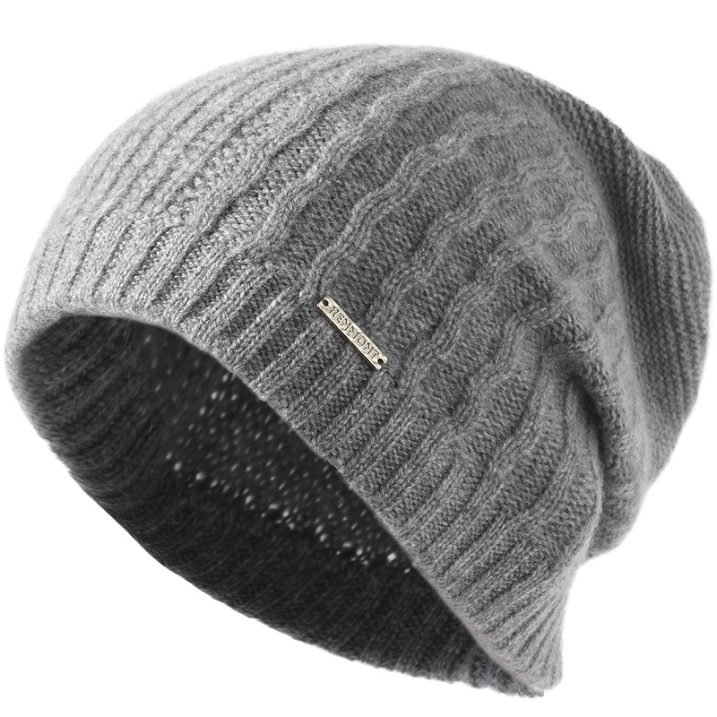 卡蒙高档山羊绒毛线帽女秋冬双层加厚护额后托针织帽月子帽送礼