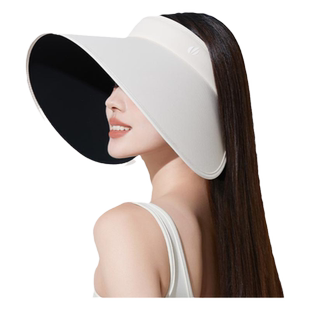 2025新款防晒帽女大檐户外黑胶空顶帽夏季防紫外线环绕式太阳帽子