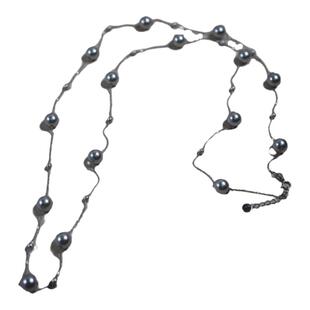 小众设计感灰珍珠毛衣链气质满天星长项链925银配饰轻奢饰品30931