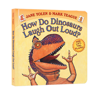 英文原版恐龙如何大声笑How Do Dinosaurs Laugh Out Loud?学乐出版低幼儿童英语启蒙认知绘本趣味性幽默图画书撕不烂纸板书翻翻书