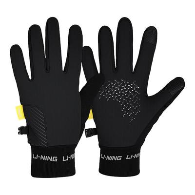 李宁骑行手套抓绒保暖触屏全指