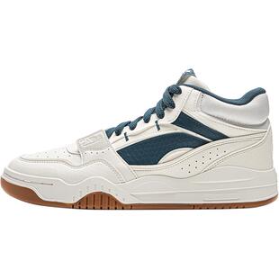 李宁休闲鞋 月白hi 男女款复古百搭减震回弹舒适中帮经典休闲鞋