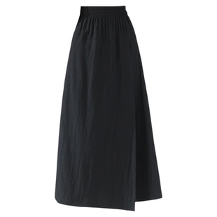 班尼路美式山本工装裙裤女士新款防走光高腰开叉宽松显瘦九分裤J