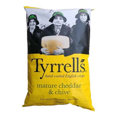 英国进口Tyrrells泰瑞香葱芝士味手工薯片休闲零食150g