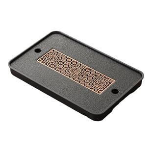 茶盘家用乌金磁石长方形茶海蓄排双用茶托盘功夫茶具小型石头茶台