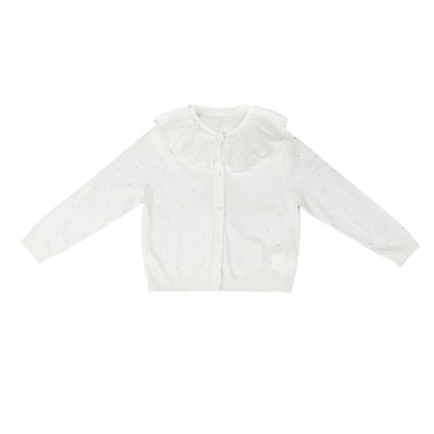 Qimoo/淇木25春季童装女童个性时尚舒适亲肤毛织小开衫QSS1NP340C