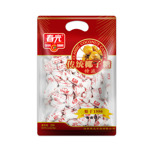 春光传统特浓椰子糖海南特产特制椰子糖散装糖果水果味硬糖批整箱