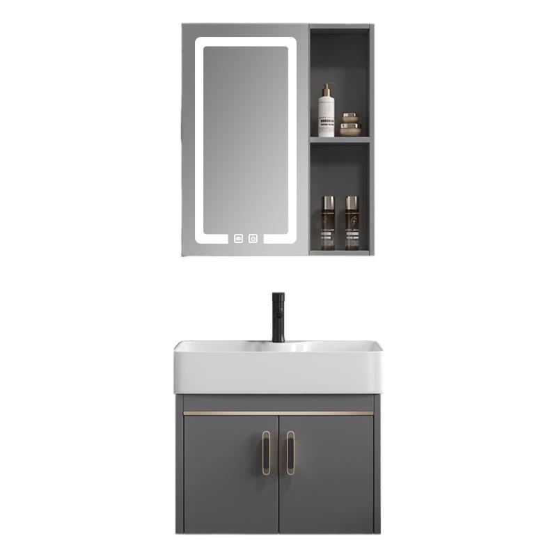 太空铝小户型洗手盆超窄长浴室柜组合洗脸盆卫生间迷你洗漱台30cm