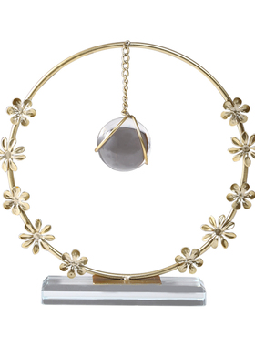 轻奢金属水晶球客厅装饰高级摆件