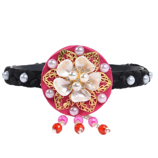 新款韩服发饰延吉公主朝鲜族头饰传统民族配饰表演发箍发辫摄影