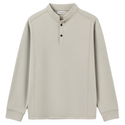 啄木鸟立领纯色德绒卫衣打底衫男