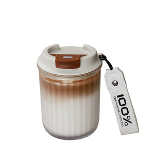 100%咖啡杯随行杯玻璃杯女高颜值外带便携tritan水杯外出携带杯子