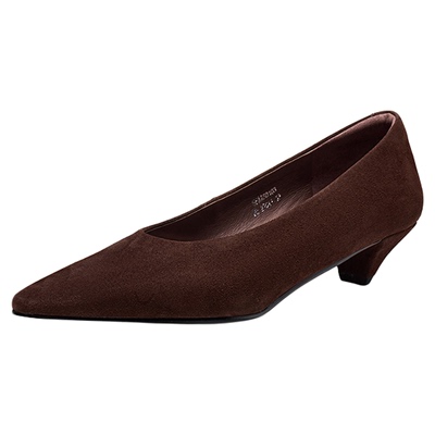 色非法式复古风浅口单鞋女2026新款春季猫跟一脚蹬不累脚中跟女鞋