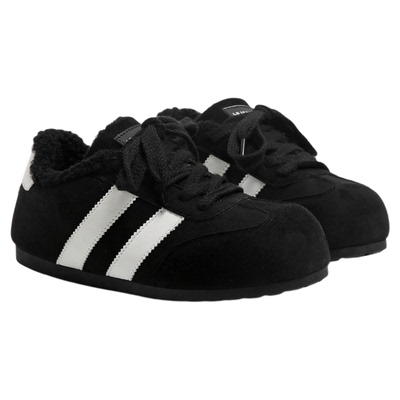 环球官方旗舰店黑色加绒德训鞋