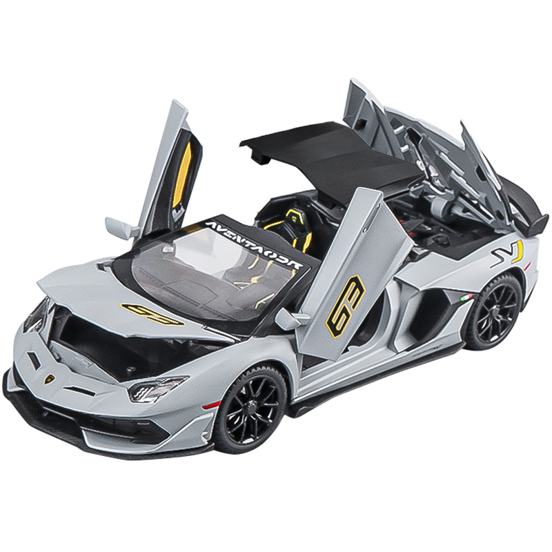 卡威1:24兰博埃文塔多SVJ63赛车敞篷跑车儿童玩具男孩合金车模型