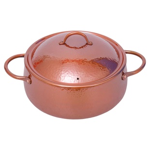 手工双耳锤纹日式小铜锅家用焖饭铜锅泡面汤锅一人食迷你小铜火锅
