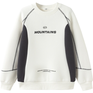 巴拉巴拉男童卫衣中大童宝宝洋气打底衫秋冬新款童装儿童白色上衣