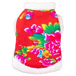 金毛狗狗衣服新年中大型犬拉布拉多冬季萨摩耶服装大狗秋冬大花装