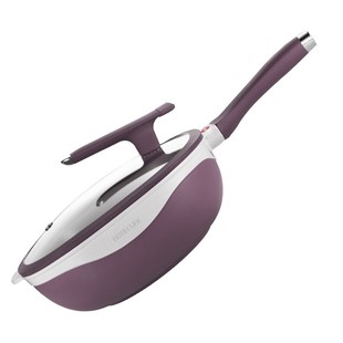 BOTIECURE坂田川陶瓷质感有钛不粘锅少油烟炒菜锅电炉燃气灶通用