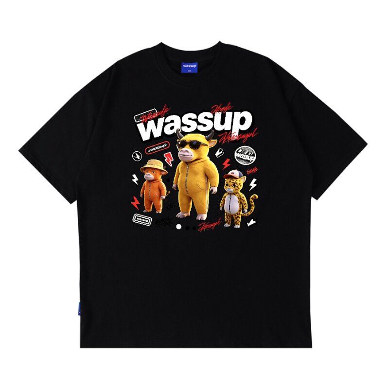 WASSUP潮牌电影牛来周边短袖T恤