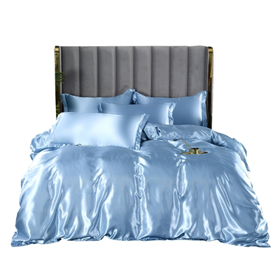 冰丝夏天浅蓝色220x240缎面被套