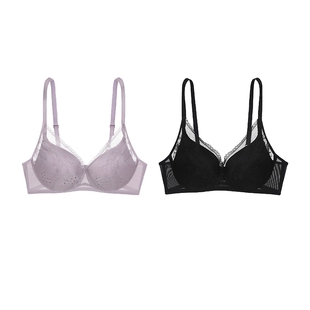 【2件包 均179元/件】爱慕内衣女无钢圈轻薄蕾丝柔软透气聚拢文胸