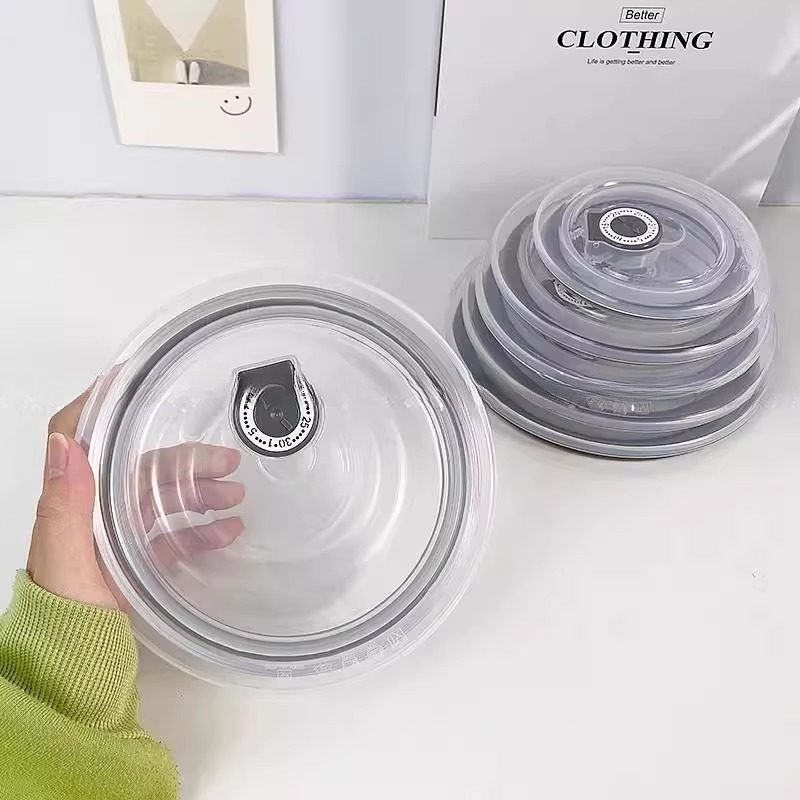 食品级pp材质硅胶盖子保鲜密封盖泡面陶瓷碗盖通用圆形饭盒家用