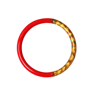 特价清货 原矿朱砂精品红砂非遗传承大漆珐琅彩孔雀翎手镯 国风