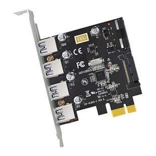 DIEWU PCIE转usb3.0扩展卡双电四七口高速台式机4口7口后置转接卡