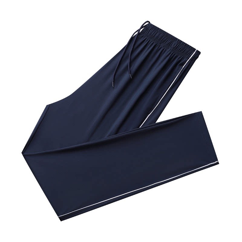 冰丝校服裤藏青色一道杠夏季薄款