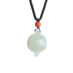 正品把把壶玉青白玉和田玉吊坠女玉石麻将玉壶男随身转运项链挂件