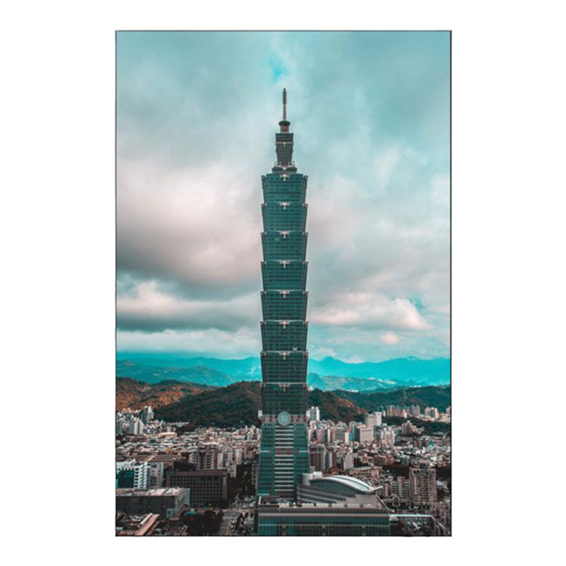 台湾装饰画夜景建筑风景海报挂画