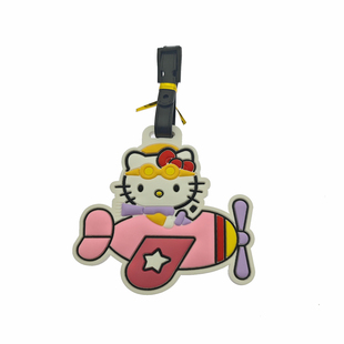 可爱卡通HelloKitty行李牌旅行吊牌登机牌挂件黑皮KT猫箱包识别牌